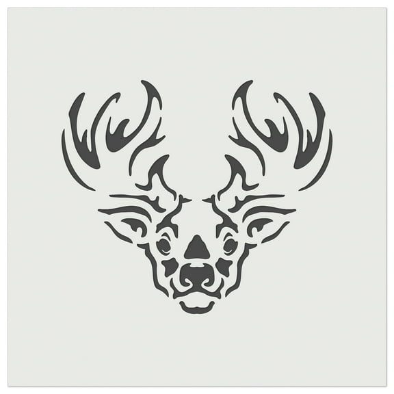 Tribal Deer Buck Head DIY Cookie Wall Craft Stencil - 5.5 Inch