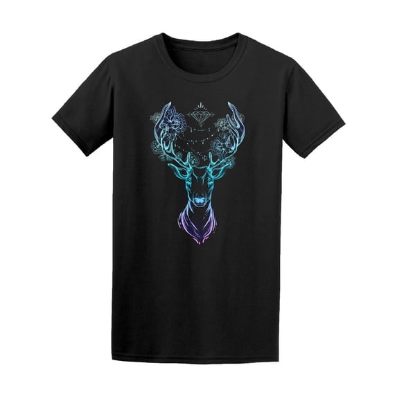 Tribal Deer With Dark Colors T-Shirt Men -Image by Shutterstock, Male x-Large