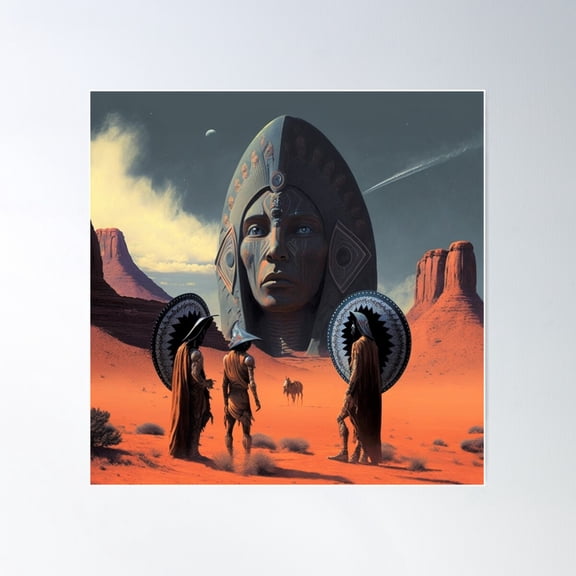 Tribal Desert Nomads Poster Wall Art, Modern Wall Decor For Living Room Bedroom, 24x24 UNFRAMED