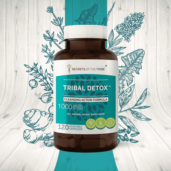 Secrets of the Tribe Tribal Detox Capsules Dietary Supplement, Natural Herb Blend, Made from Turmeric, Dandelion, Milk Thistle, Burdock, Cleavers, Cranberry, Goldenrod, Green Tea 120 Count