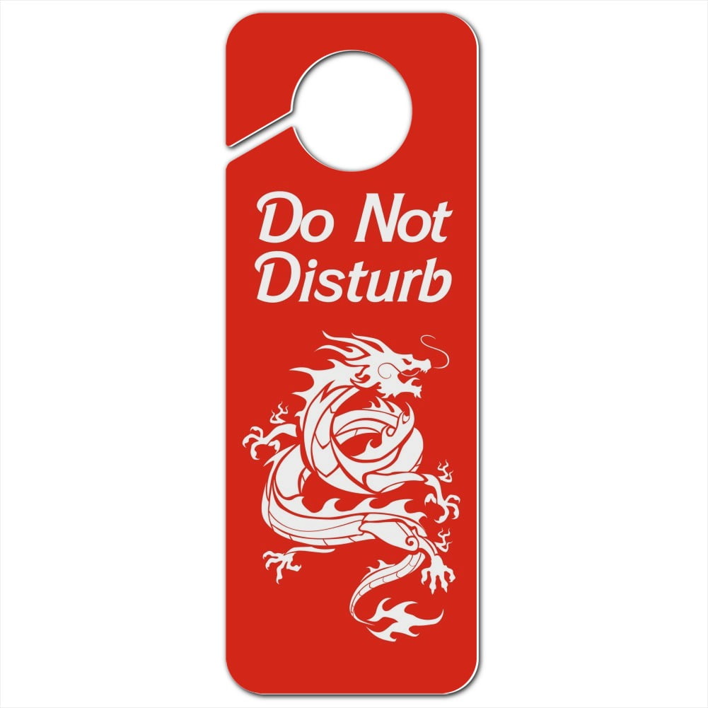 Tribal Dragon Asian Do Not Disturb Plastic Door Knob Hanger Sign ...