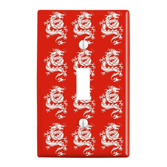 Tribal Dragon Asian Plastic Wall Decor Toggle Light Switch Plate Cover