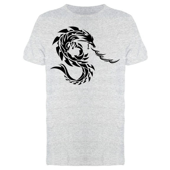 Tribal Dragon Figure Tee Men's - Men T-Shirt, Medium