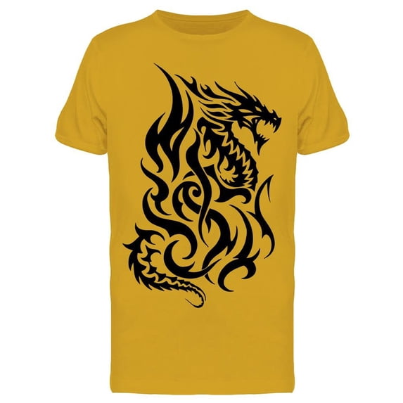 Tribal Dragon Tattoo Art T-Shirt Men -Image by Shutterstock, Male x-Large