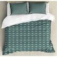 thumbnail image 1 of Tribal Duvet Cover Set, Inspired Pattern with Colorful Motif Geometric Elements Illustration, Decorative 3 Piece Bedding Set with 2 Pillow Shams, Queen Size, Multicolor, by Ambesonne, 1 of 3
