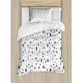 thumbnail image 1 of Tribal Duvet Cover Set, Plain Background with Arrows Feathers and Aztec Native Style Geometric Print, Decorative 2 Piece Bedding Set with 1 Pillow Shams, Twin Size, Black and White, by Ambesonne, 1 of 3