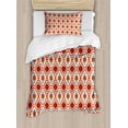 thumbnail image 1 of Tribal Duvet Cover Set, Prehistoric Traditional Aztec Folk Motif with Geometric Triangles Native Design, Decorative 2 Piece Bedding Set with 1 Pillow Shams, Twin Size, Teal Cream Red, by Ambesonne, 1 of 3