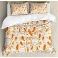 thumbnail image 1 of Tribal Duvet Cover Set, Various Sized Dreamcatchers Native Change Illustration, Decorative 3 Piece Bedding Set with 2 Pillow Shams, Queen Size, Orange White, by Ambesonne, 1 of 3