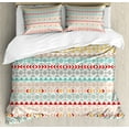 thumbnail image 1 of Tribal Duvet Cover Set, Vintage Seamless Geometrical Design with Bohemian Stripes Shapes Pattern, Decorative 3 Piece Bedding Set with 2 Pillow Shams, Calking Size, Multicolor, by Ambesonne, 1 of 3