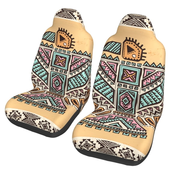 Tribal Eagle Symbols Native American Car Seat Cover 2 Pcs Auto Front Bucket Seats Protector Cushion Universal Vehicle Truck SUV