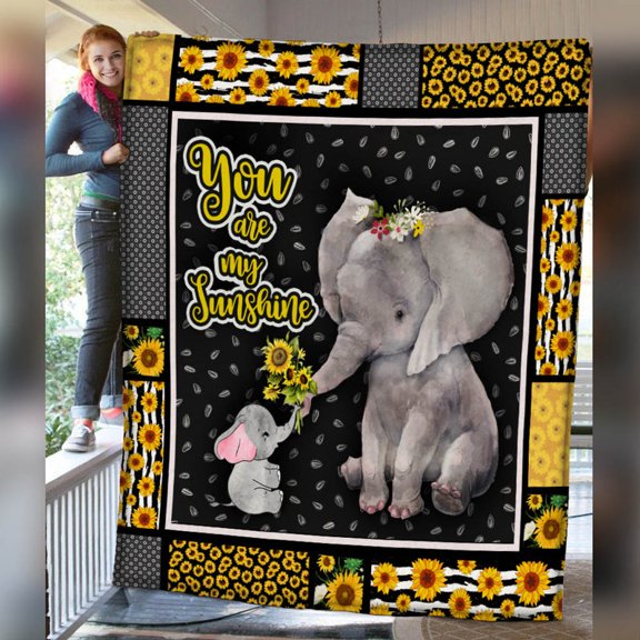 Tribal Elephant Art Pattern Soft Fleece Blanket, 50x60in Fleece Blanket