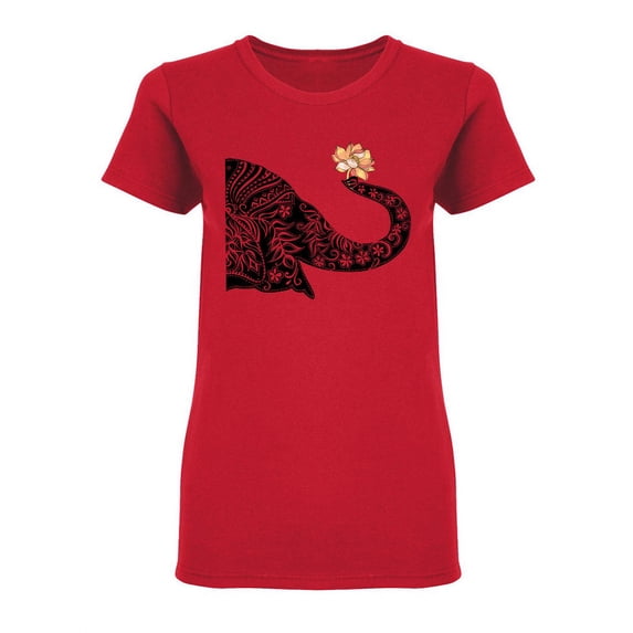 Tribal Elephant Design Shaped T-Shirt Women -Image by Shutterstock, Female Medium