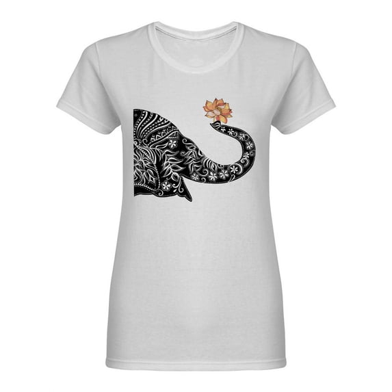 Tribal Elephant Design Shaped T-Shirt Women -Image by Shutterstock, Female Small