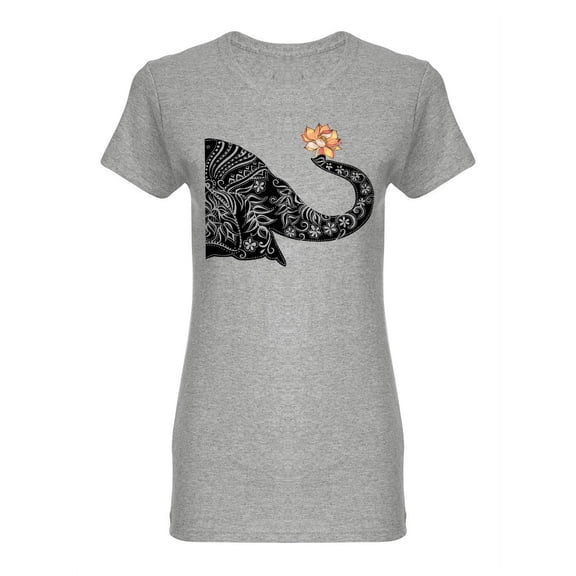 Tribal Elephant Design  Shaped T-Shirt Women -Image by Shutterstock, Female XX-Large