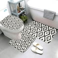 thumbnail image 1 of Tribal Ethnic African Geometric Aztec 3 Piece Bathroom Rugs Set, Bath Mat + Contour Mat + Toilet Seat Cover, Non-Slip Soft Microfiber Bathmat for Tub Shower Room Decor, Machine Washable, 1 of 6