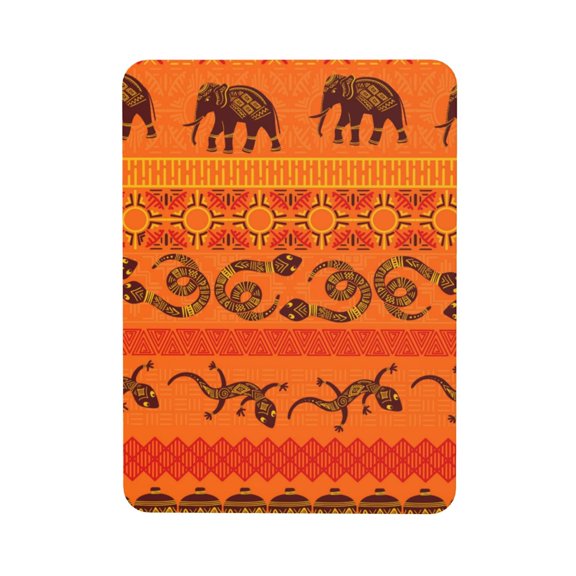 Tribal Ethnic Elephant African Geometric Lizard Rectangular Refrigerator Magnet, Soft Magnetic Fridge Magnet for Home, Office, Locker Decor