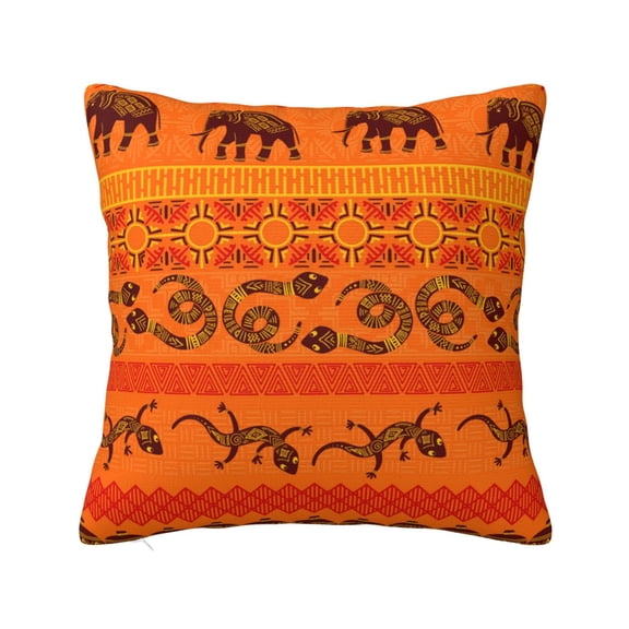 Tribal Ethnic Elephant African Geometric Lizard Throw Pillow Cases Decorative Cushion Covers for Living Room Bed Sofa Couch 12x12
