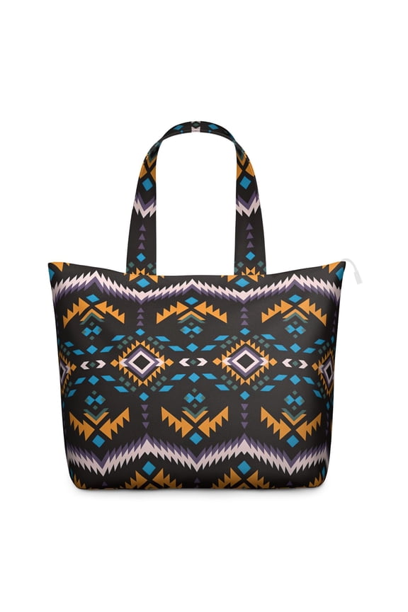 Tribal Ethnic Retro Weekender Bag, Spacious Carry-On Tote with Durable Handles & Interior Organization, Vintage Fashion for Moms