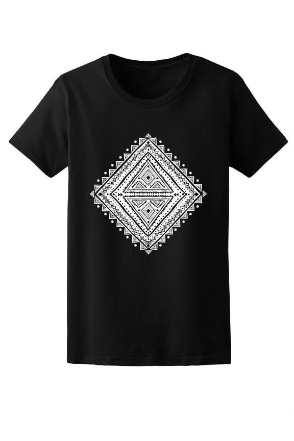 Tribal Ethnic Rhombus Pattern T-Shirt Women -Image by Shutterstock, Female x-Large