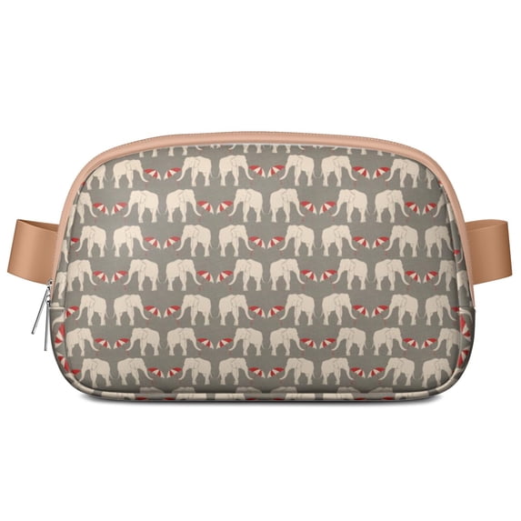 Tribal Ethnic Sling Bag – Boho Mandala Waist Bag for Women with Elephant Print, Lightweight Poly Fabric and Mesh Divider Compartments