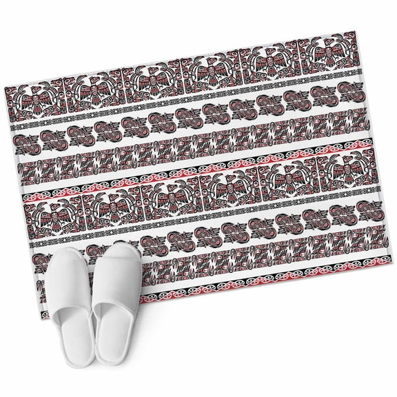 Tribal Ethnic Style Washable Small Entryway Area Rugs 2'x3', Bird Geometric Boho Beige Gray Rustic Low Pile Throw Rug Non-Slip Sturdy Edge Binding Carpet for Front Door Floor Room Entry