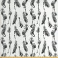 thumbnail image 1 of Ambesonne Tribal Fabric by the Yard Upholstery, Black White Boho Feather, 10 Yards, Charcoal Grey White, 1 of 4