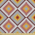 thumbnail image 1 of Ambesonne Tribal Fabric by the Yard Upholstery, Orient Patchwork Inspired, 5 Yards, Marigold and Ruby, 1 of 5