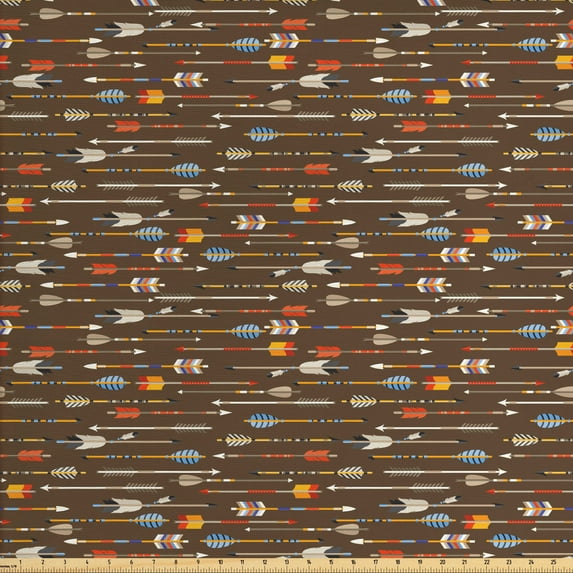 Ambesonne Colorful Fabric by the Yard Upholstery, Eastern Style, 10 Yards, Multicolor