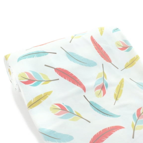 Tribal Feathers DBP Fabric - Double Brushed Polyester 4 Way Stretch - 1/2 yard