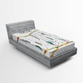 thumbnail image 1 of Ambesonne Tribal Fitted Sheet, Retro Feathers, Twin Size, Multicolor, 1 of 2