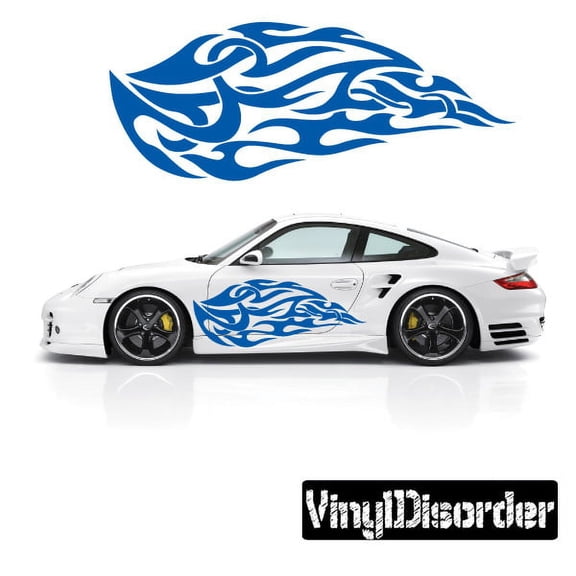 Tribal Flames Wall Decal - Vinyl Decal - Car Decal - DC 005 - 36 Inches