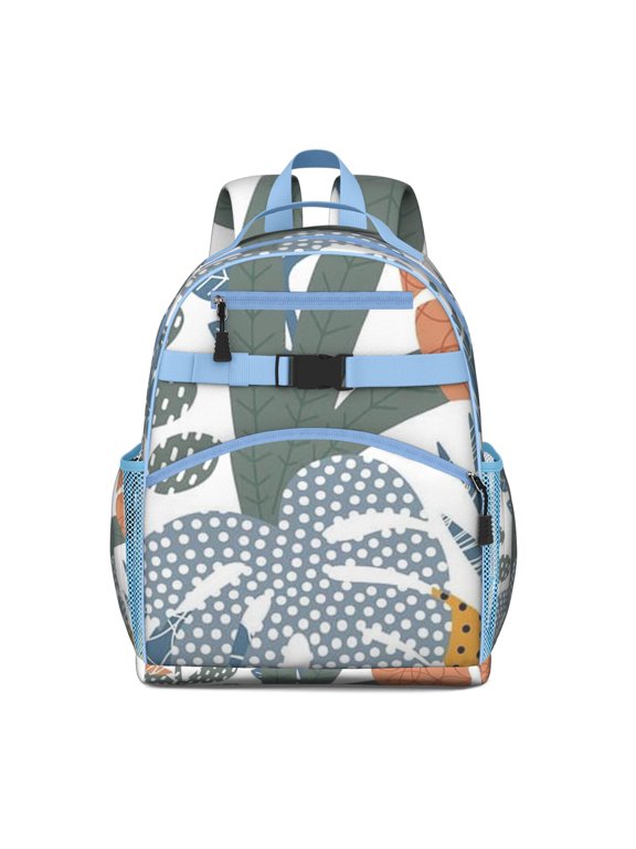 Floral Boho Students Backpack Abstract Book Bag with Retro Artistic Vibes, Lightweight, Chest Strap