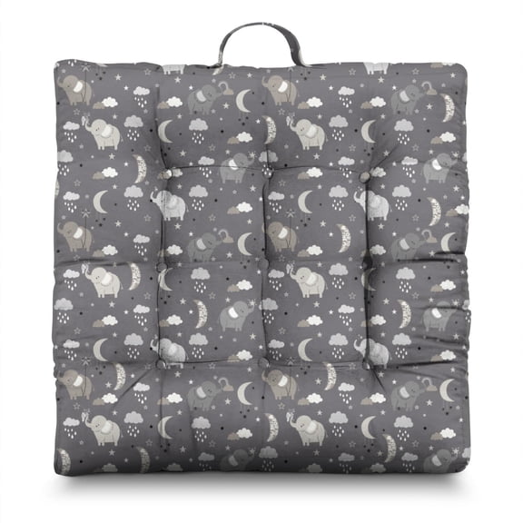 Tribal & Floral Yoga Floor Pillow - Extra-Thick Square Meditation Seat with Vintage Bohemian Print & Resilient Filling