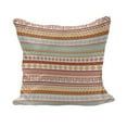 thumbnail image 1 of Tribal Fluffy Throw Pillow Cushion Cover, Striped Vintage Pattern with Geometric Floral Shapes Print, Decorative Square Accent Pillow Case, 24" x 24", Marigold Red and Tan, by Ambesonne, 1 of 5