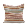 thumbnail image 1 of Tribal Fluffy Throw Pillow Cushion Cover, Striped Vintage Pattern with Geometric Floral Shapes Print, Rectangle Accent Pillow Case, 36" x 16", Marigold Red and Tan, by Ambesonne, 1 of 5