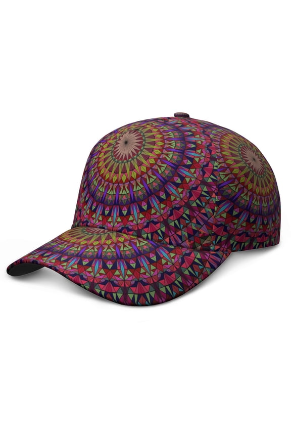 Tribal Folk Baseball Cap – Vintage Mandala Dad Hat with Symbolic Zen Pattern, Spiritual Artistic Design, Comfortable Adjustable Closure