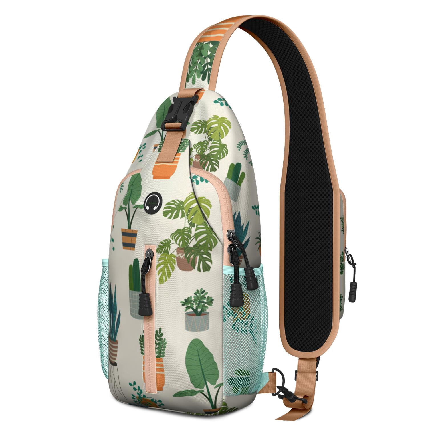 Tribal Folk Style Exotic Bohemian Outdoor Shoulder Bag for Women Men – Compact design, Outdoor-ready, Smooth-glide zippers – Ethnic Rustic Tribal Style Design for Travel, Hiking, Outdoor