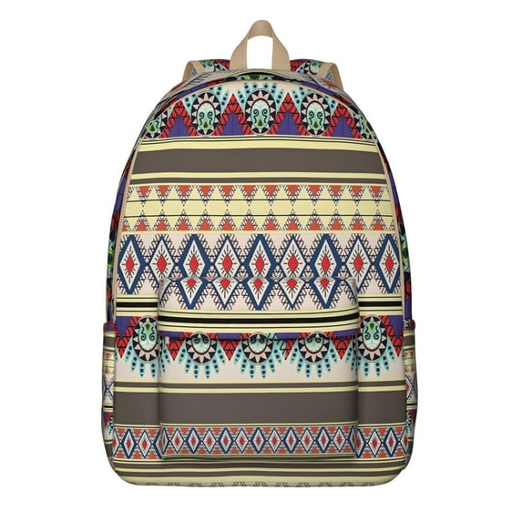 Tribal Folk Style Laptop Backpack, Waterproof and Spacious Bag for School, Travel, or Daily Commute with Ethnic Pattern
