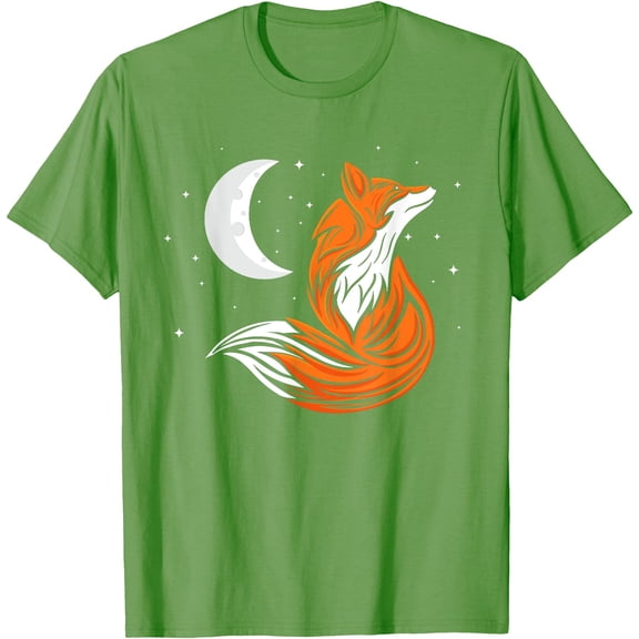Tribal Fox Camper Zookeeper Wildlife Animal Lover Unisex T-Shirt for Men Women Kids,Lime Color,Size 2XL