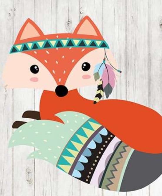 Tribal Fox Canvas Art - Tamara Robinson (20X24)