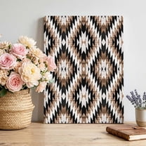 Abstract Canvas Wall Art, Brown Black Color Block Geometric ...