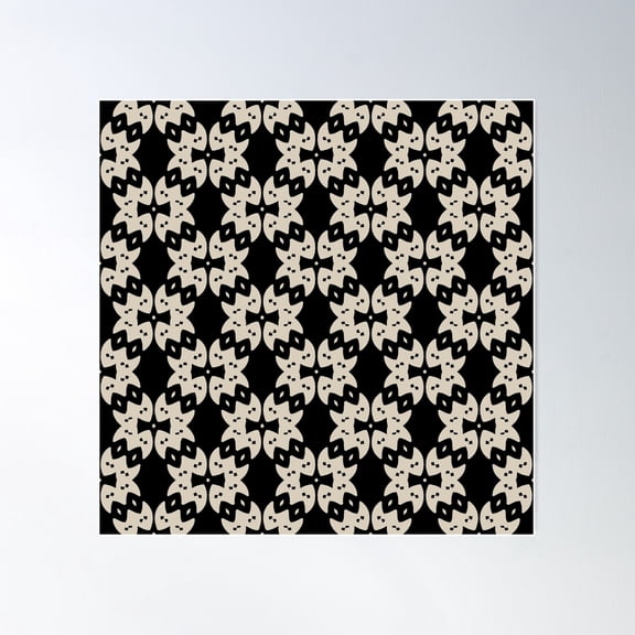 Tribal Geometric Pattern Poster Wall Art, Modern Wall Decor For Living Room Bedroom, 24x24 UNFRAMED