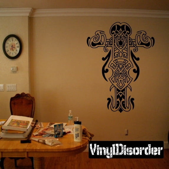 Tribal Guardian Cross Decal - 36 Inches