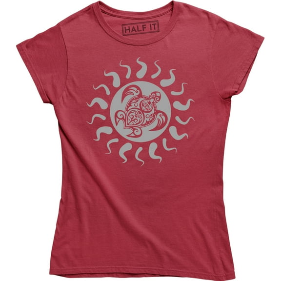 Tribal Hawaii Polynesian Maori Sun Sea Turtle 2 Side Island Women's T-Shirt