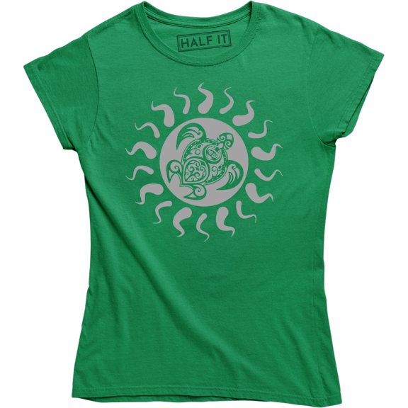 Tribal Hawaii Polynesian Maori Sun Sea Turtle 2 Side Island Women's T-Shirt
