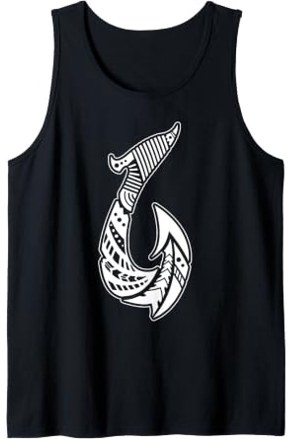 Tribal Hawaiian Fish Hook Pacific Islander Fishing Hawaii Tank Top Size S-3XL
