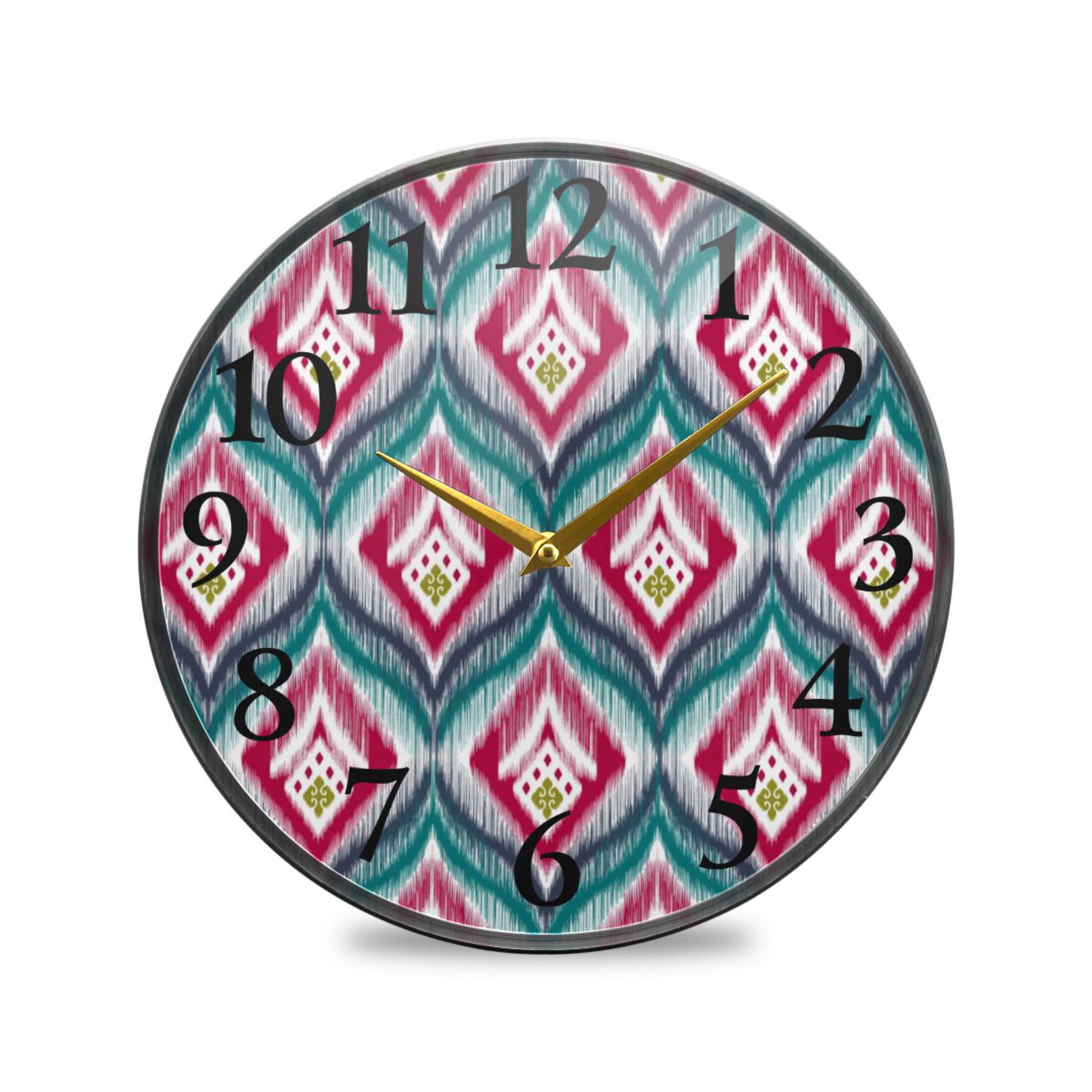Tribal Indian Bohomia Ethnic Wall Clocks Battery Operated 9.5 Inch