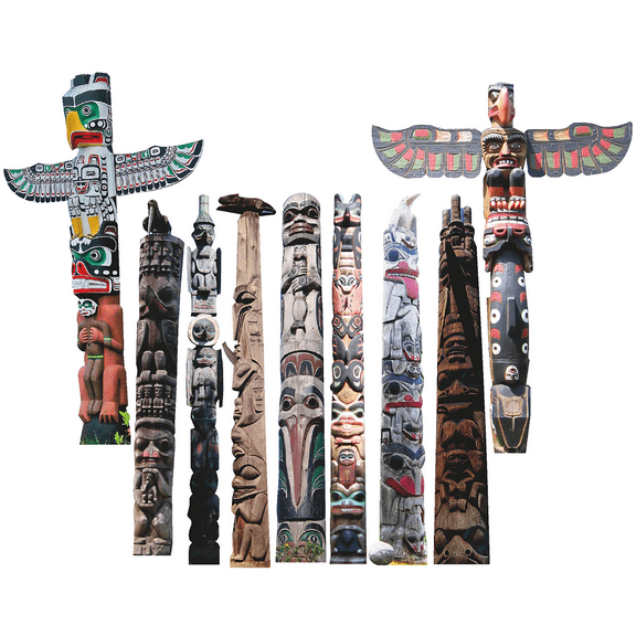 Tribal Indigenous Totem Pole 9 Pack Cardboard Cutouts Standees Standups