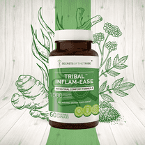 Secrets of the Tribe Tribal Inflam-ease Capsules Dietary Supplement, Natural Herb Blend, Made from Turmeric, Licorice, Meadowsweet, Ginger, Spirulina 60 Count