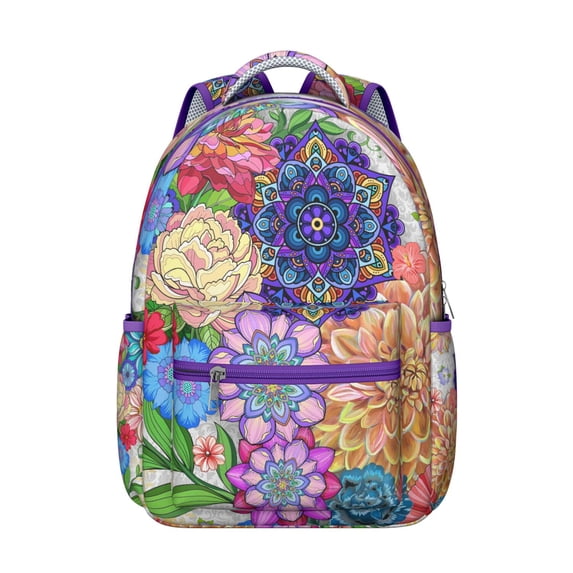 Tribal Inspired Laptop Backpack - 17" Sleeve & Multiple Storage Pockets | Boho Style College Bag for Students, Professionals & Trendy Travelers
